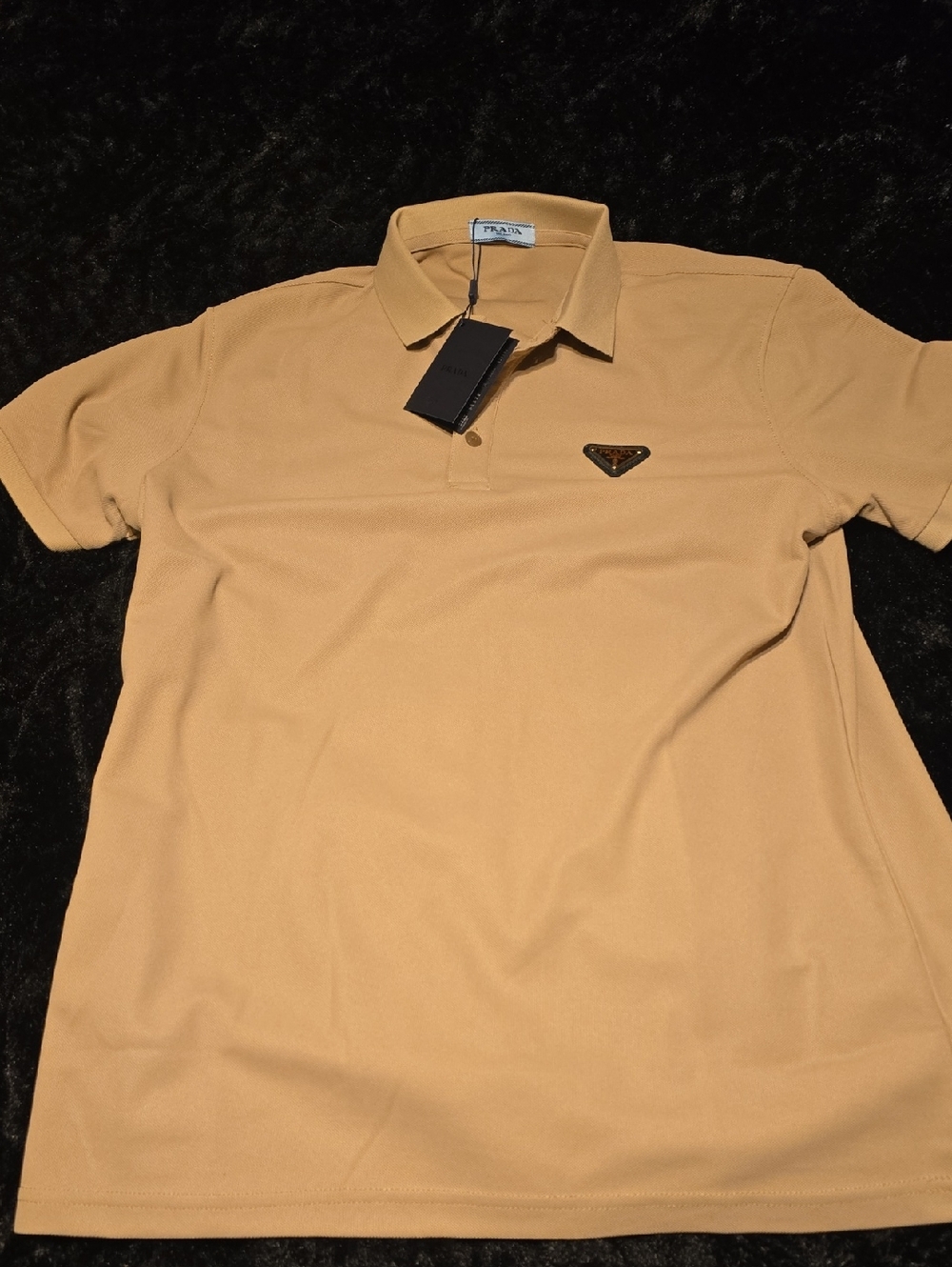 Prada Men’s Polo Shirt in Tan
